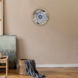 Wallity Hisar Compass Reloj de Pared Dorado y Azul